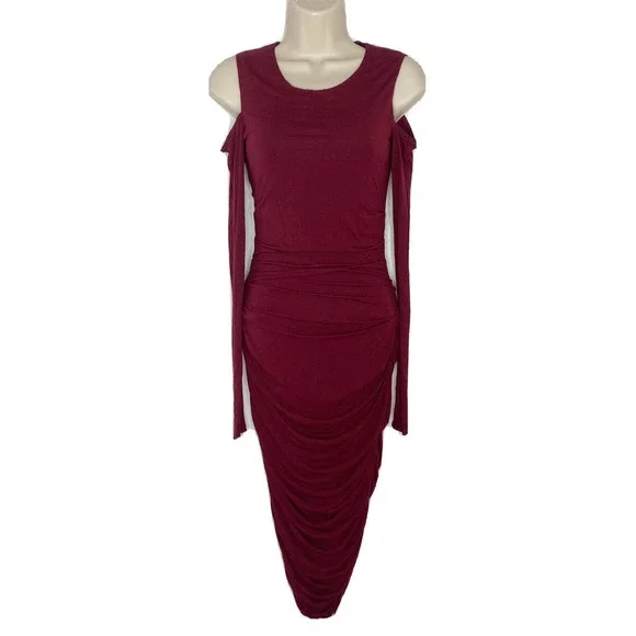 burgundy wiggle dress Baudelaire Wiggle Dress in Oxblood main image 1